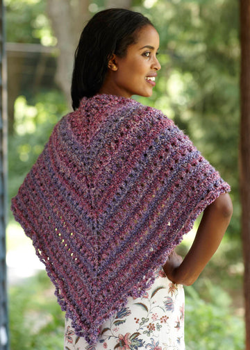 Splendid Triangle Shawl in Lion Brand Homespun - L0363 PDF