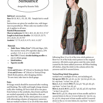 Wildflowerknits Sundance Vest Knitting Pattern