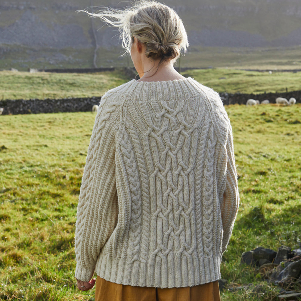Debbie Bliss Cabled Raglan Sweater Knitting Pattern