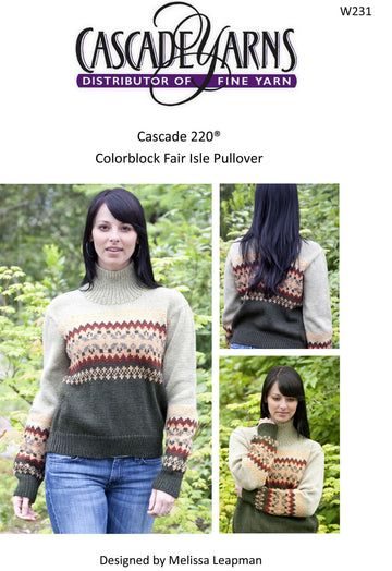 Colorblock Fair Isle Pullover Jumper Knitting Pattern