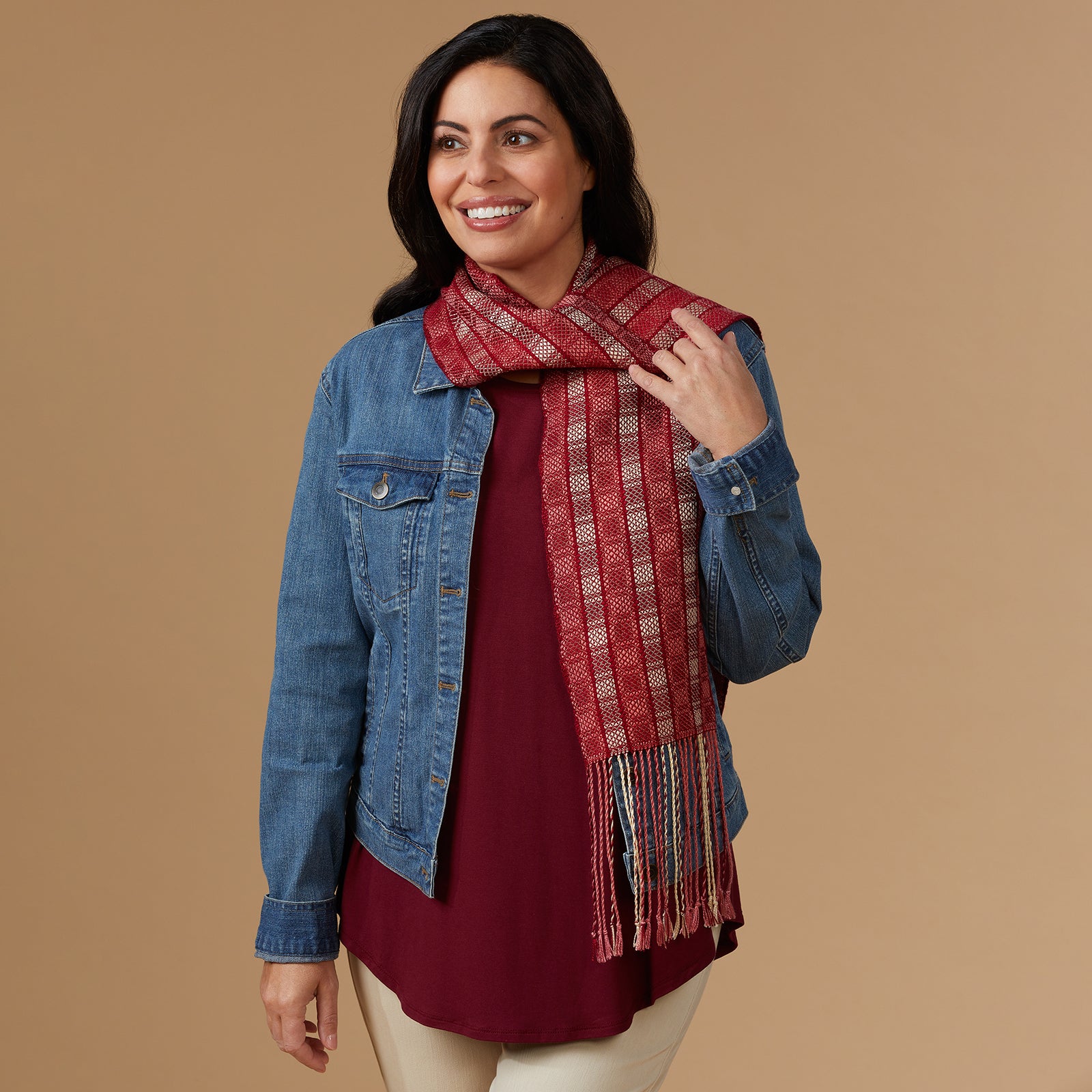 Valley Yarns #260 Taste of Burgundy Scarf