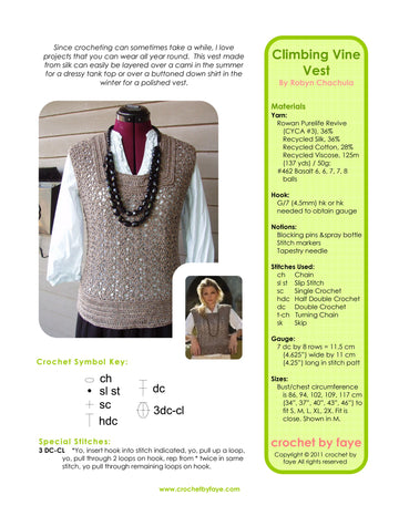 Crochet by Faye Climbing Vine Vest Pattern