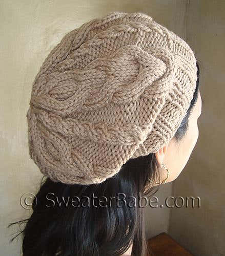 #105 Slouchy 2-Way Cabled Hat