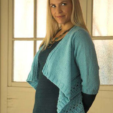 Plymouth Yarn Encore Worsted Women's Draped Cardigan Pattern