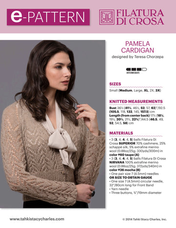 Filatura Di Crosa Pamela Cardigan Knitting Pattern