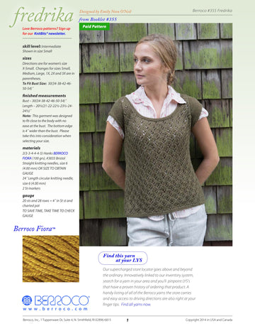 Berroco Fredrika Jumper Knitting Pattern