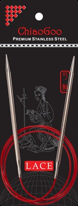 ChiaoGoo 40" Red Lace Stainless Steel Circular Knitting Needles