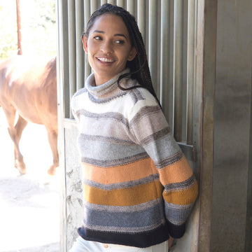 Trendsetter Yarns E Soffio & Tiger - A-Line Swing Striped Pullover