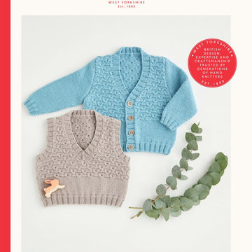 Sirdar V-Neck Cardigan & Vest Knitting Pattern