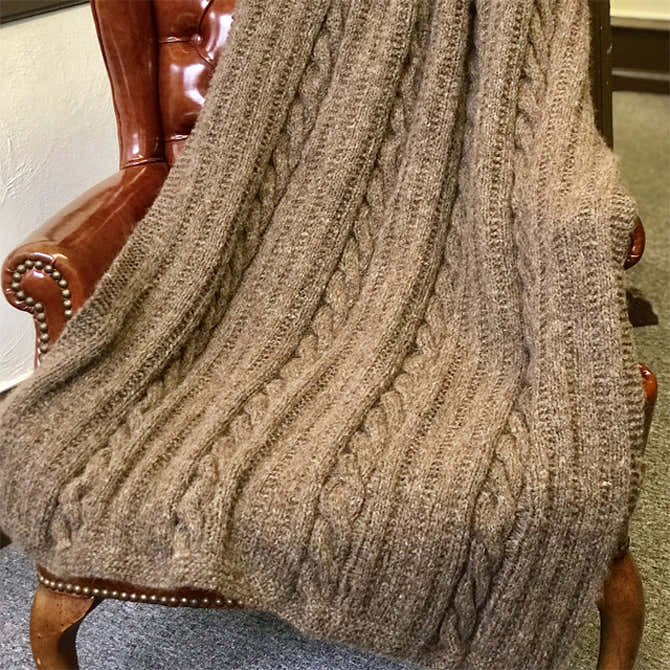 Plymouth Yarn Cabled Afghan Blanket Knitting Pattern