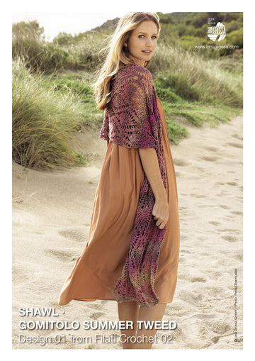 Lana Grossa 01 Shawl in Gomito Summer Tweed PDF