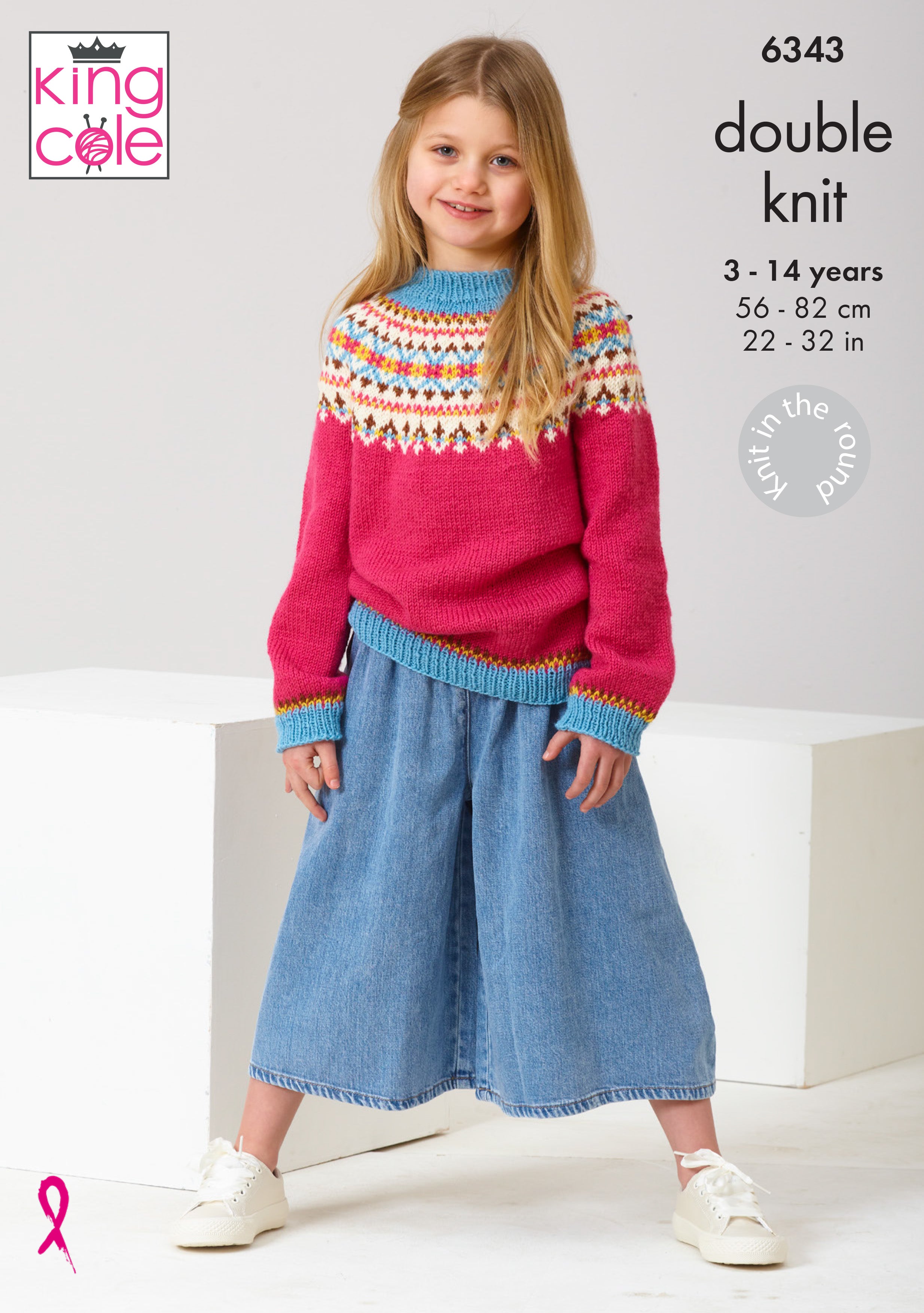 Fairisle Sweaters in King Cole Merino Blend DK - 6343 - Leaflet