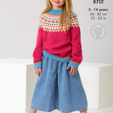 Fairisle Sweaters in King Cole Merino Blend DK - 6343 - Leaflet