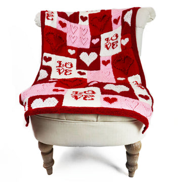 Deramores Patchwork Heart Blanket Knitting Pattern