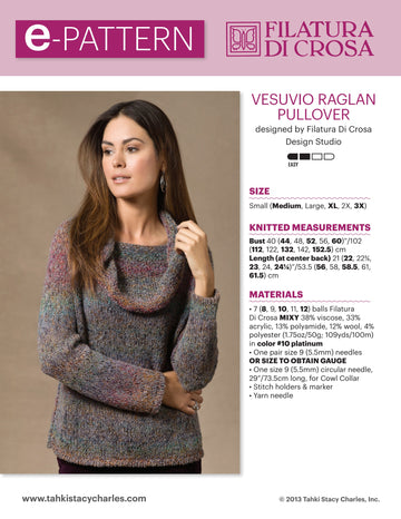Filatura Di Crosa Vesuvio Pullover Knitting Pattern