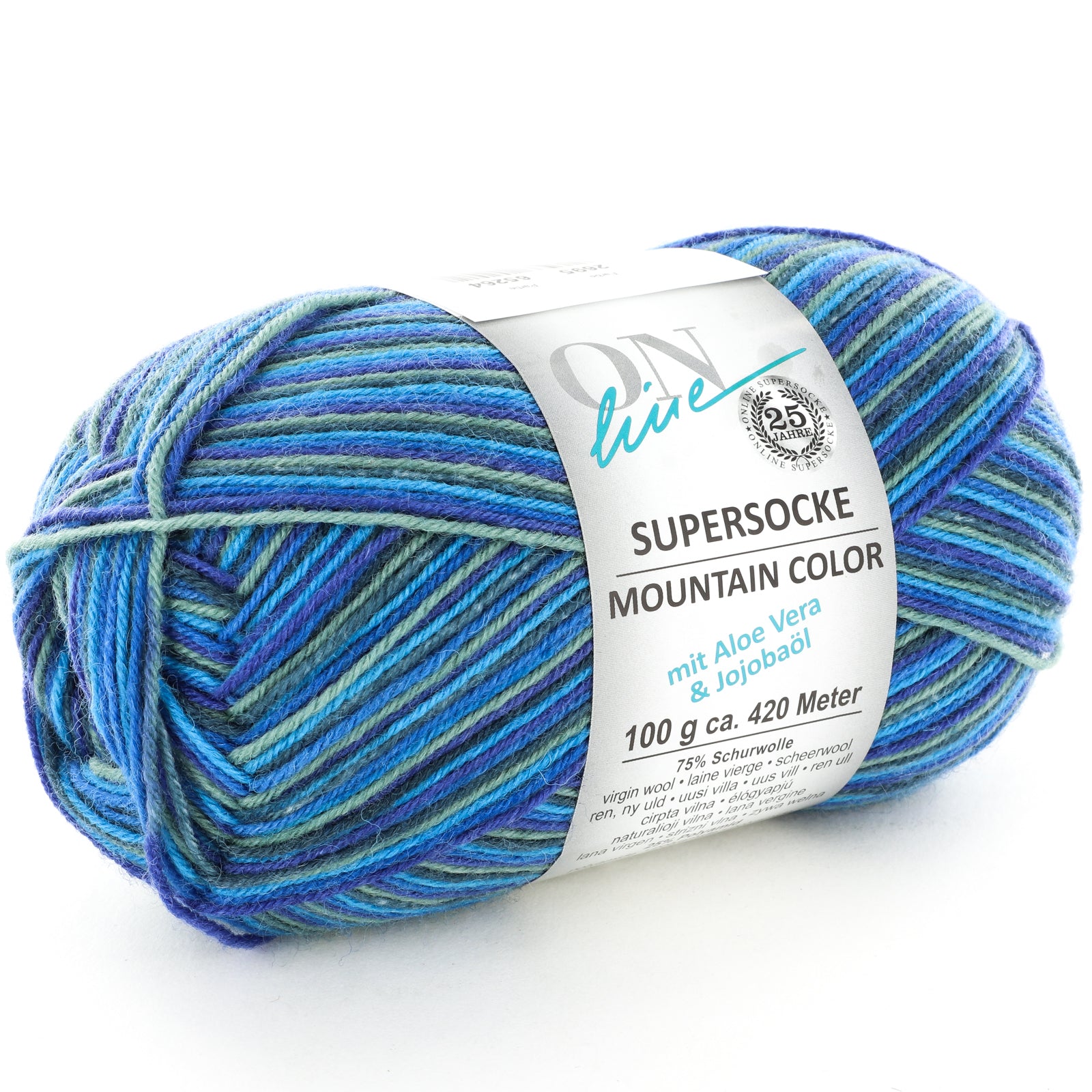 On-Line Supersocke 4-Ply Aloe - 316 Mountain Color Yarn - Wool 4 Ply