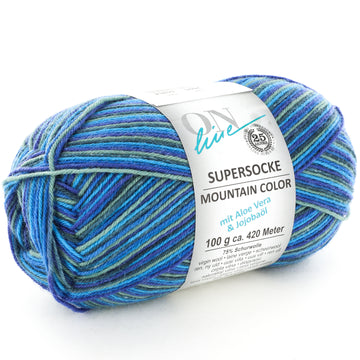 On-Line Supersocke 4-Ply Aloe - 316 Mountain Color Yarn - Wool 4 Ply