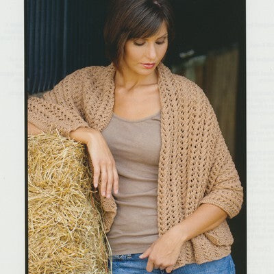 3517 Smokey Quartz Lace Cable Shawl Wrap Knitting Pattern