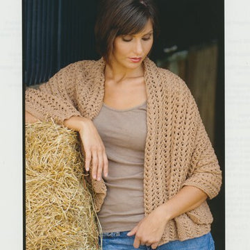 3517 Smokey Quartz Lace Cable Shawl Wrap Knitting Pattern