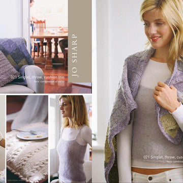 Jo Sharp Singlet, Throw, Cushion Trio Knitting Pattern
