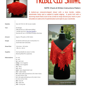 Zen Yarn Garden Treble Clef Shawl Wrap Knitting Pattern