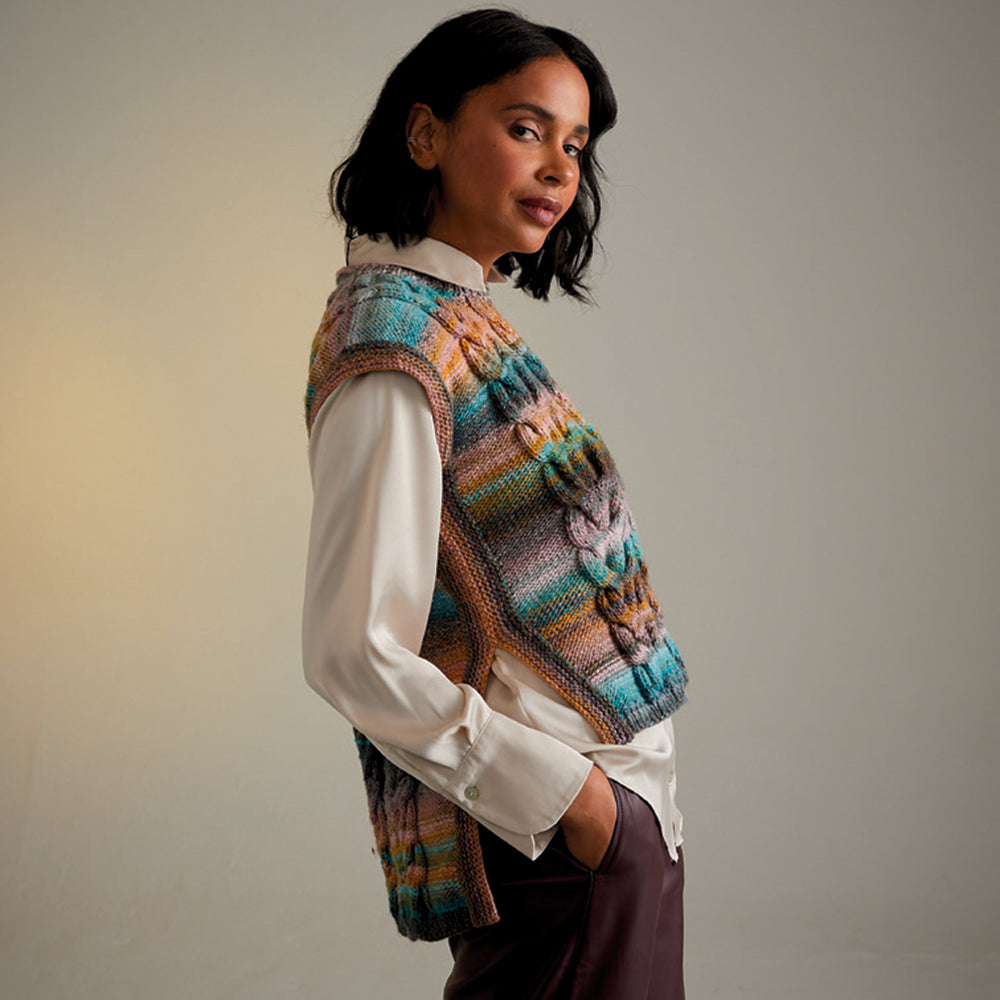 Sirdar Staghorn Fern Tabard Waistcoat Knitting Pattern