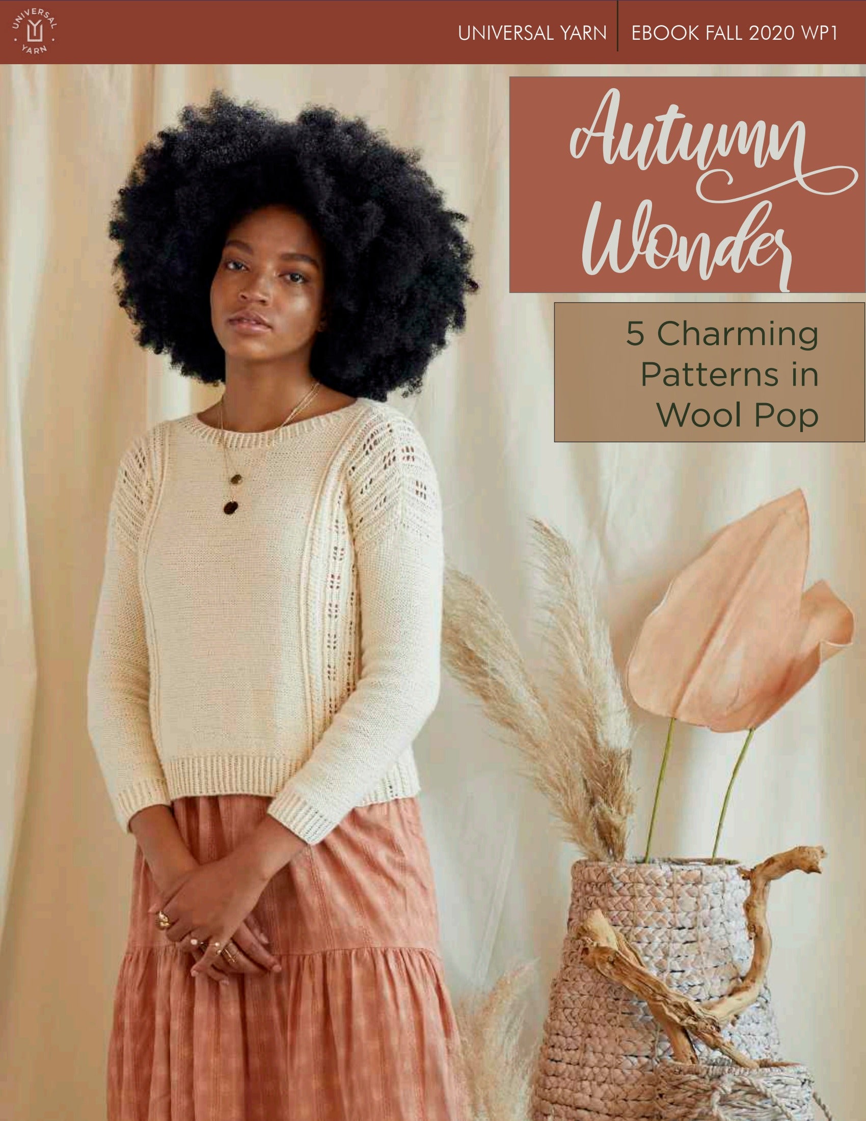Universal Yarn Autumn Wonder eBook Wrap Knitting Pattern