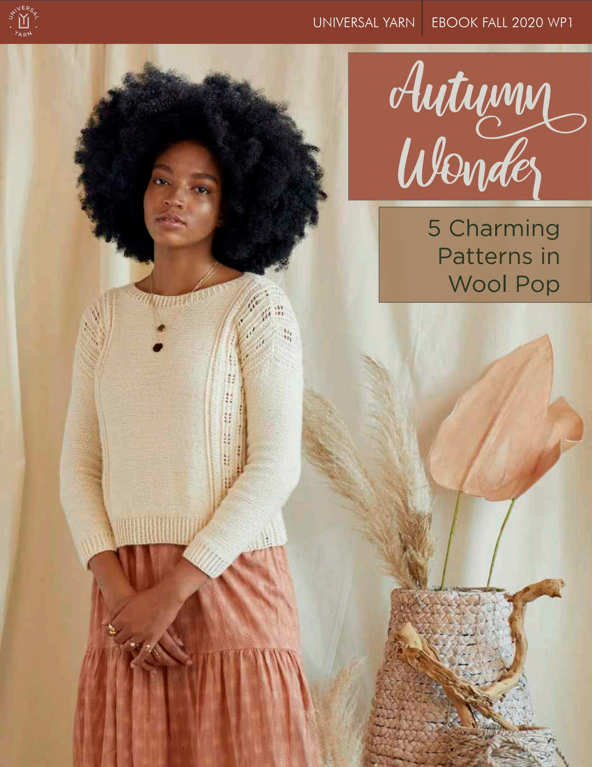 Universal Yarn Autumn Wonder eBook Wrap Knitting Pattern