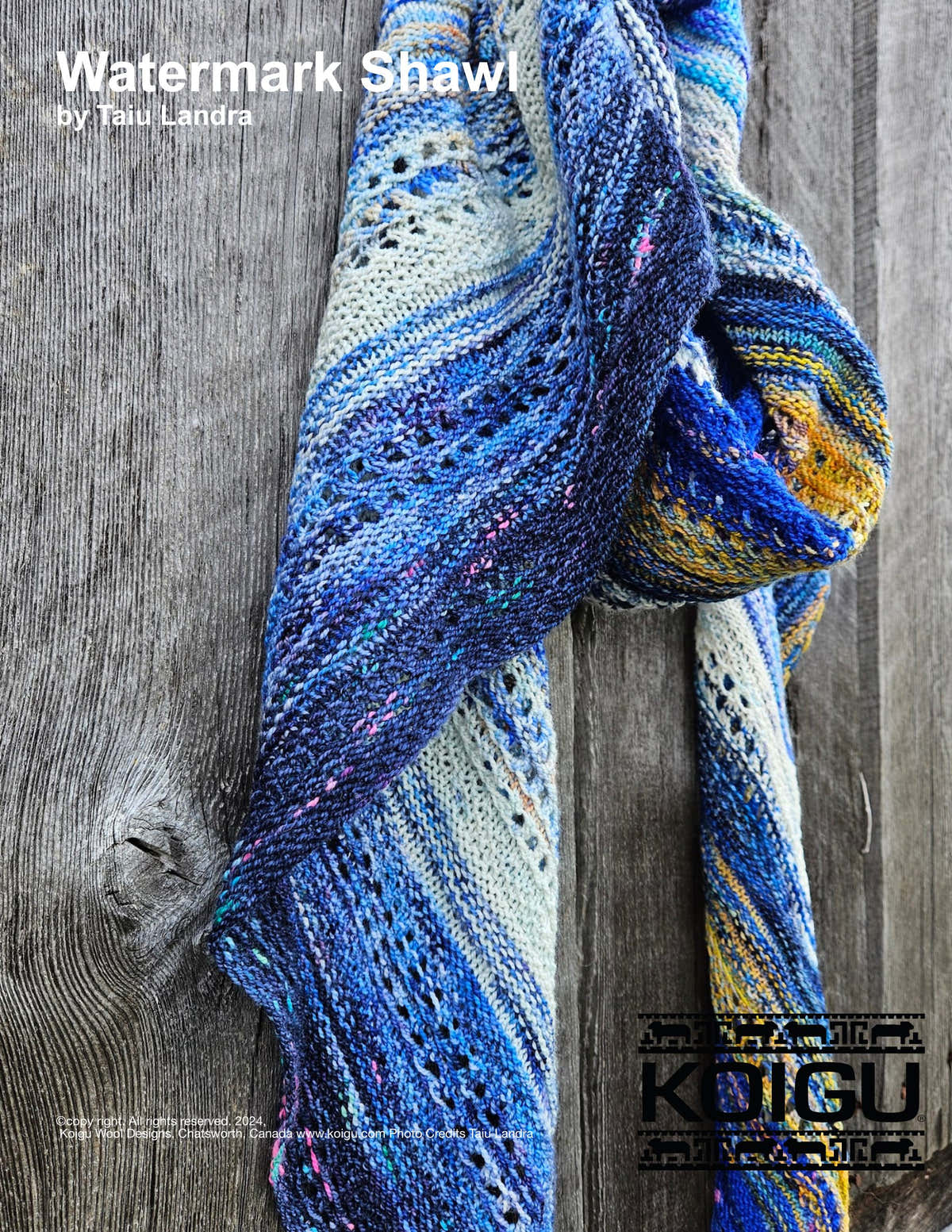 Koigu Watermark Shawl Wrap Knitting Pattern