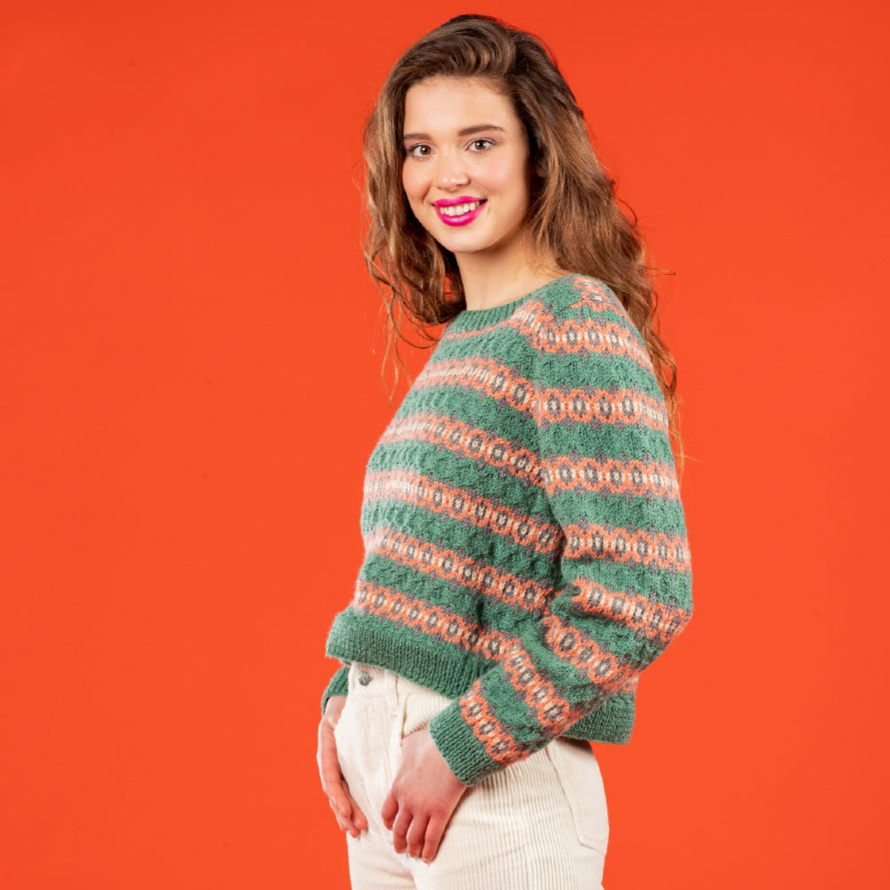 Paintbox Yarns Diamond Fairisle Sweater Knitting Pattern