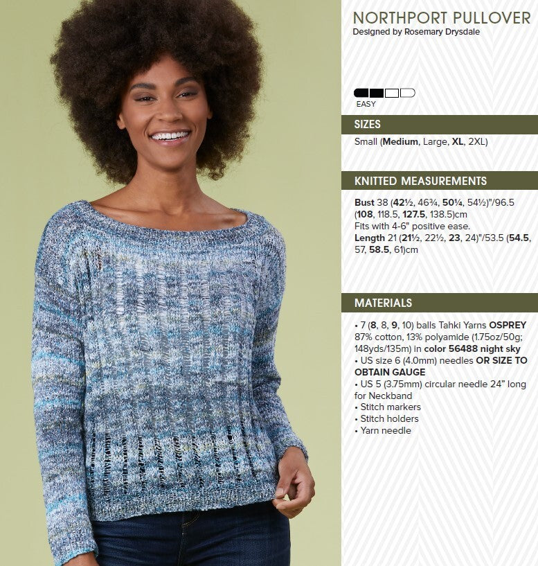 Tahki Yarns Northport Pullover Knitting Pattern