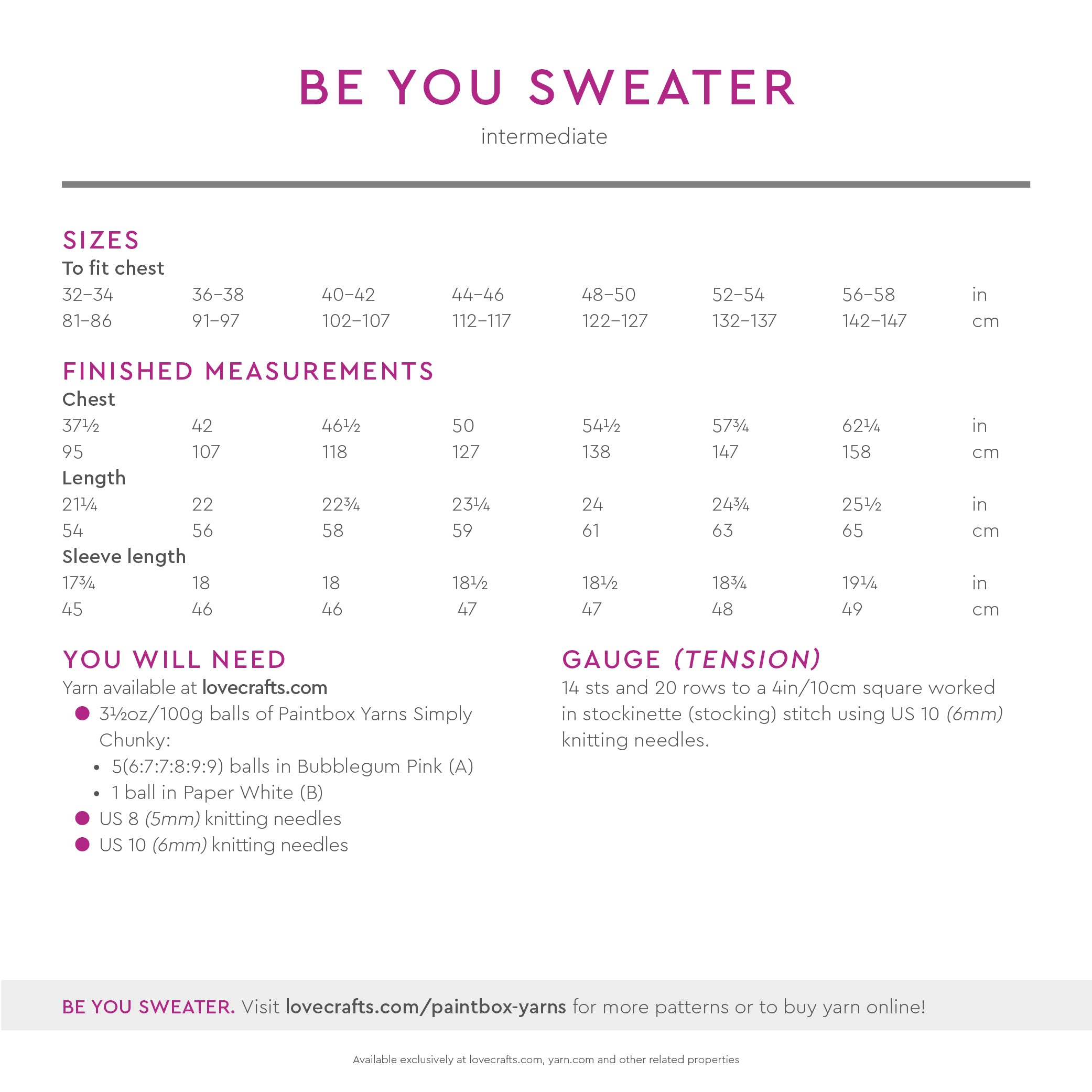 Paintbox Yarns Be You Sweater Knitting Pattern