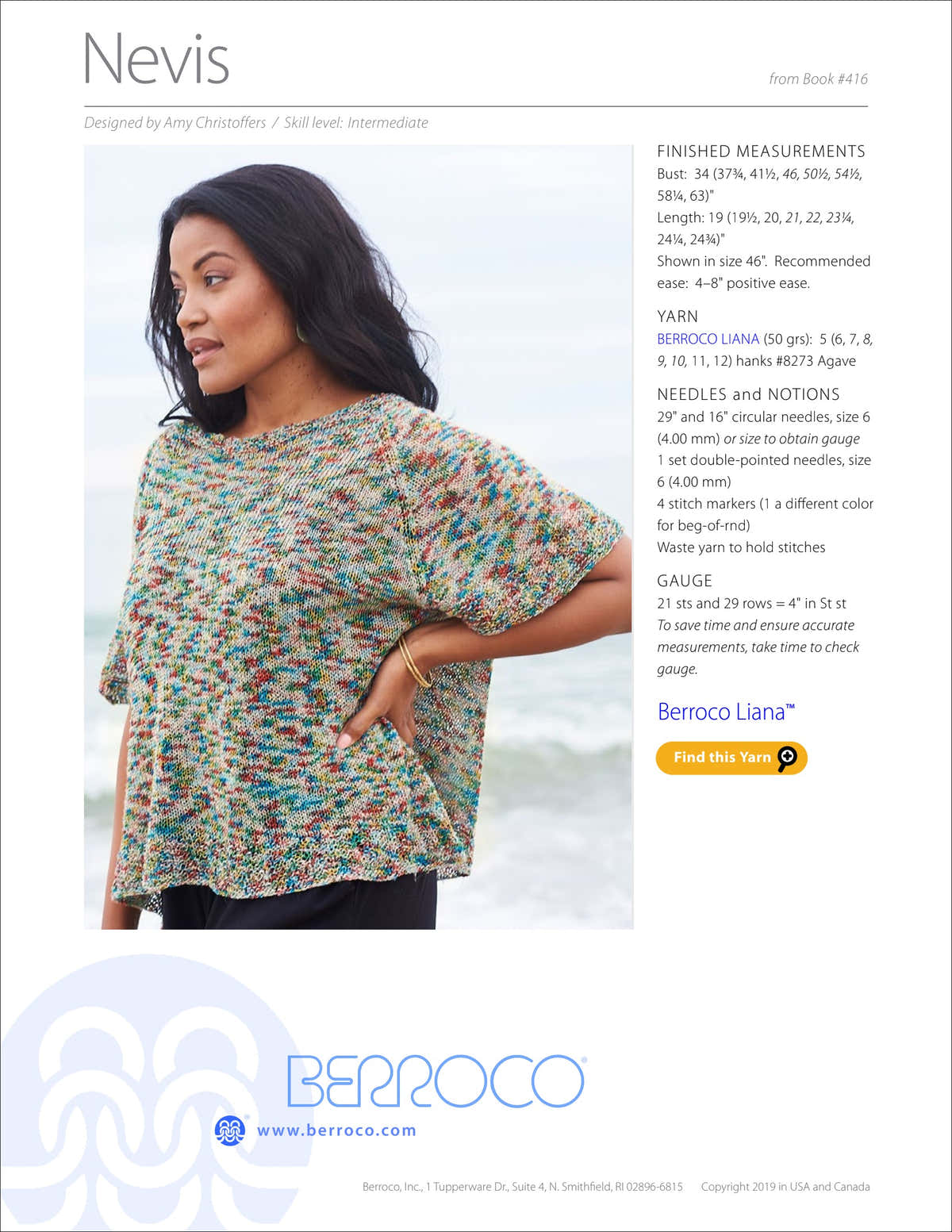 Berroco Nevis Jumper Knitting Pattern