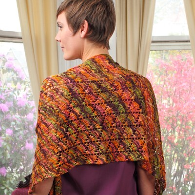 Valley Yarns Falling Leaves Shawl Knitting Pattern