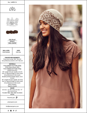 AMANO Evelyn Hat Knitting Pattern