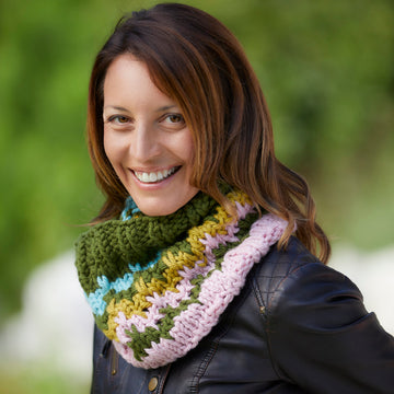 Valley Yarns Bargello Cowl Knitting Pattern