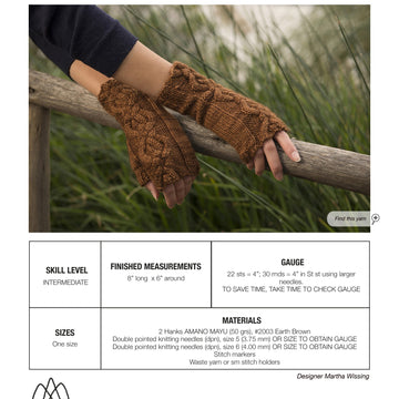 AMANO Rossina Mitts Gloves Knitting Pattern