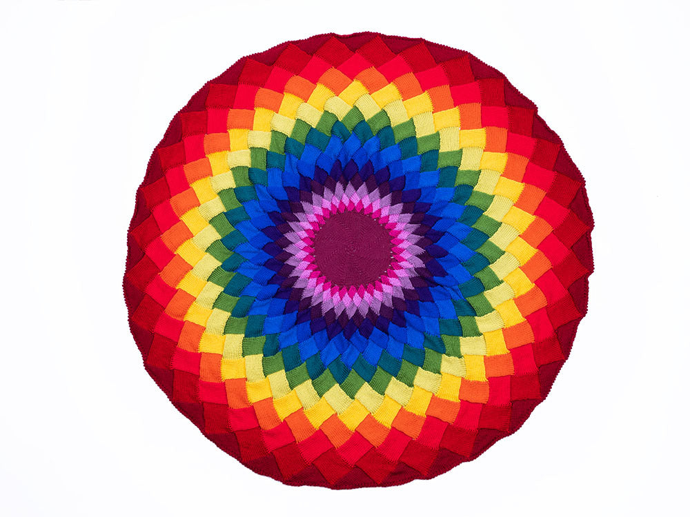 Deramores Entrelac Rainbow Blanket Knitting Pattern