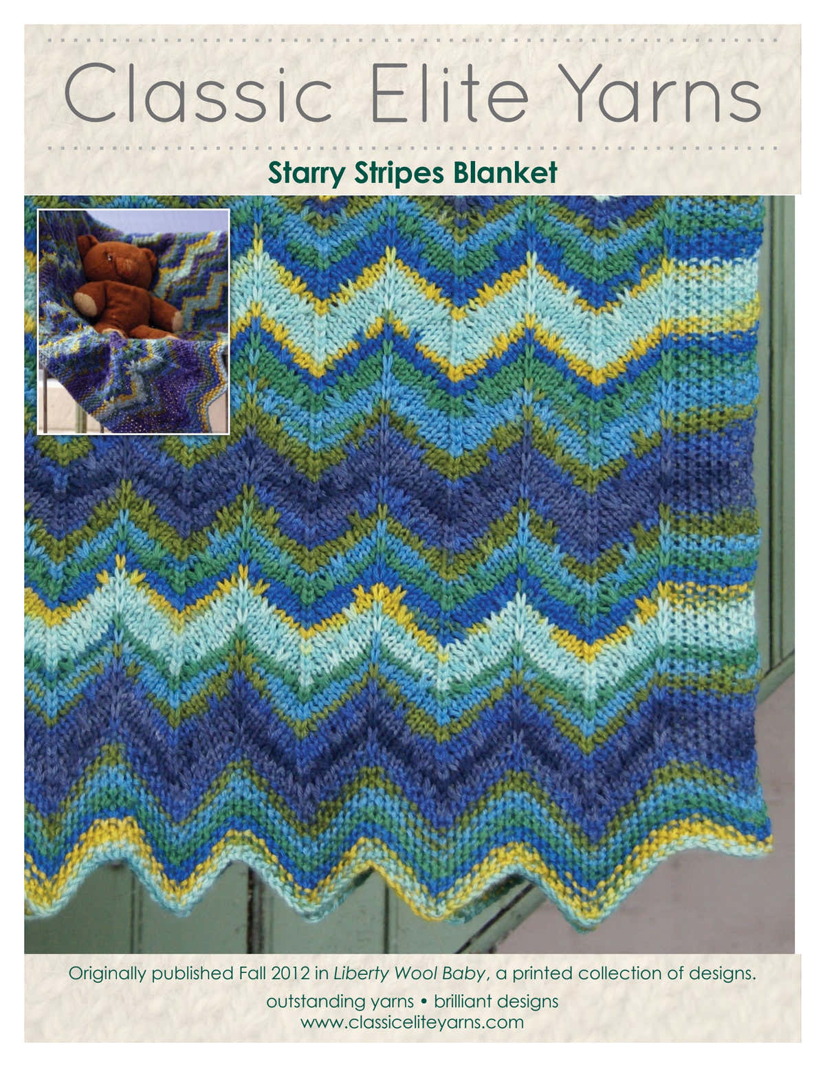 Classic Elite Yarns Starry Stripes Blanket Knitting Pattern