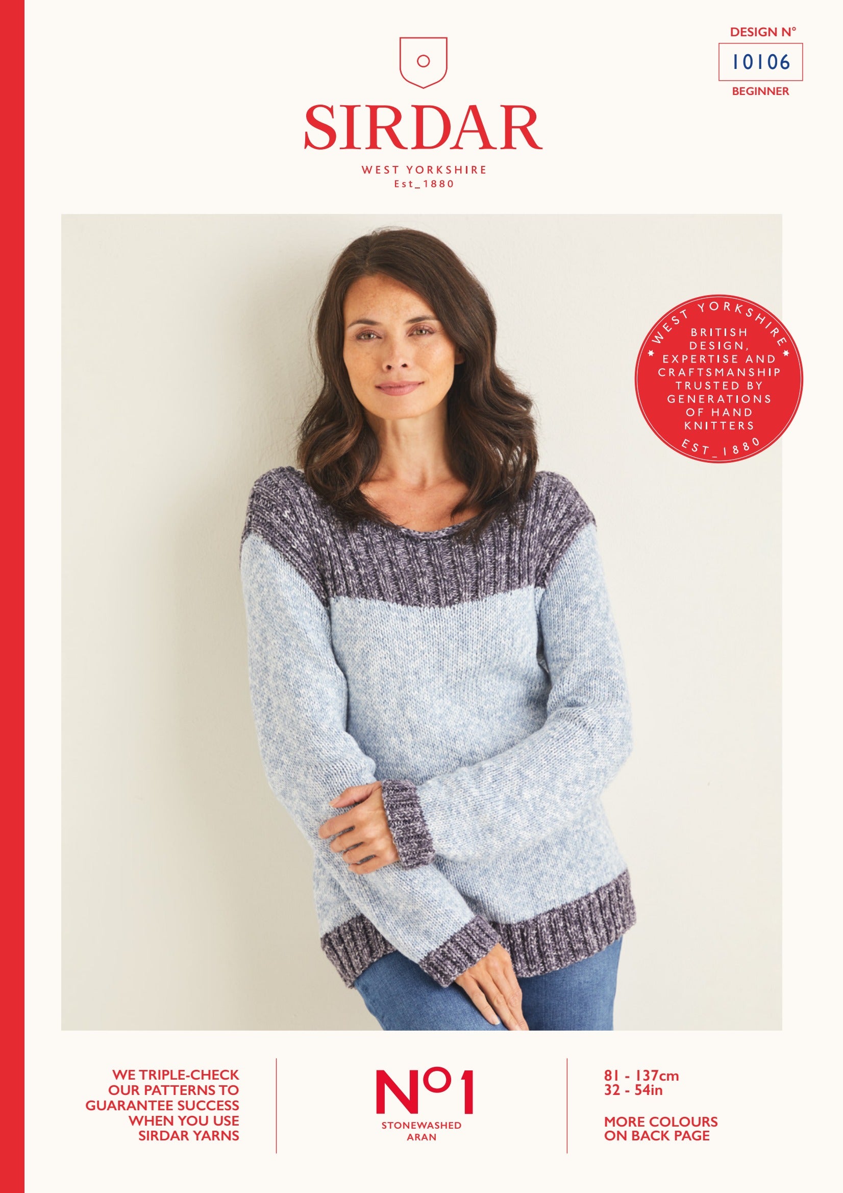 Sirdar Boatneck Sweater Jumper Knitting Pattern