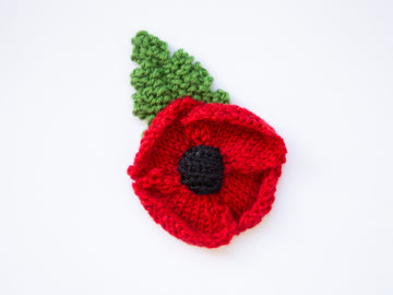 Deramores Knitted Poppy Brooch PDF