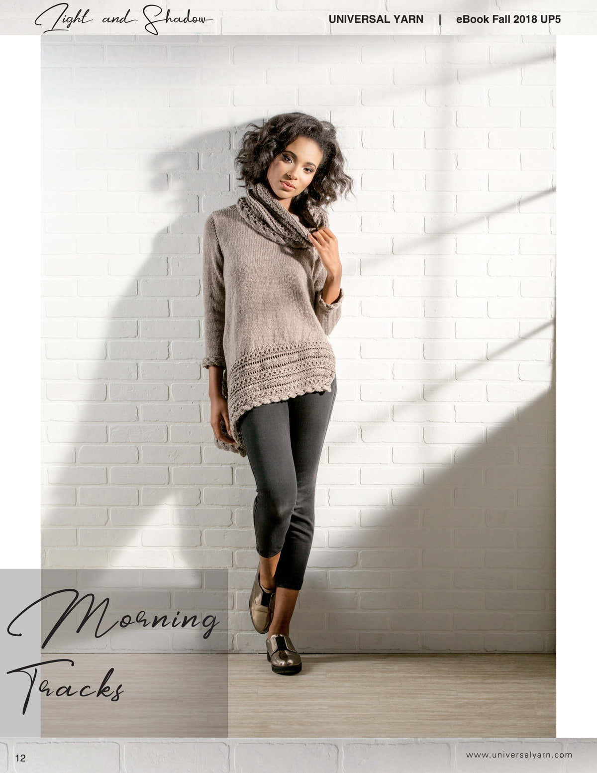 Universal Yarn Morning Tracks Cowl Knitting Pattern