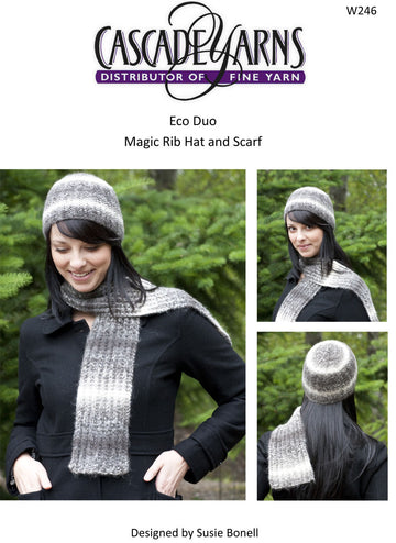 Magic Rib Hat & Scarf in Cascade Eco Duo - W246 - Free PDF