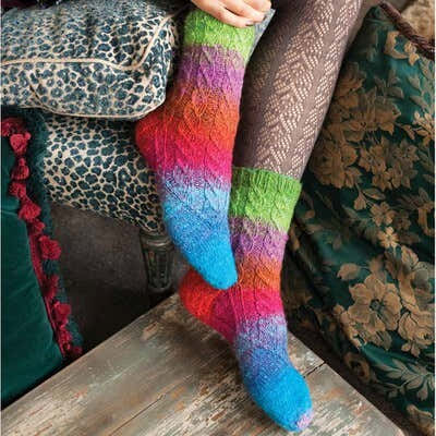 Noro Faux Cable Socks Knitting Pattern