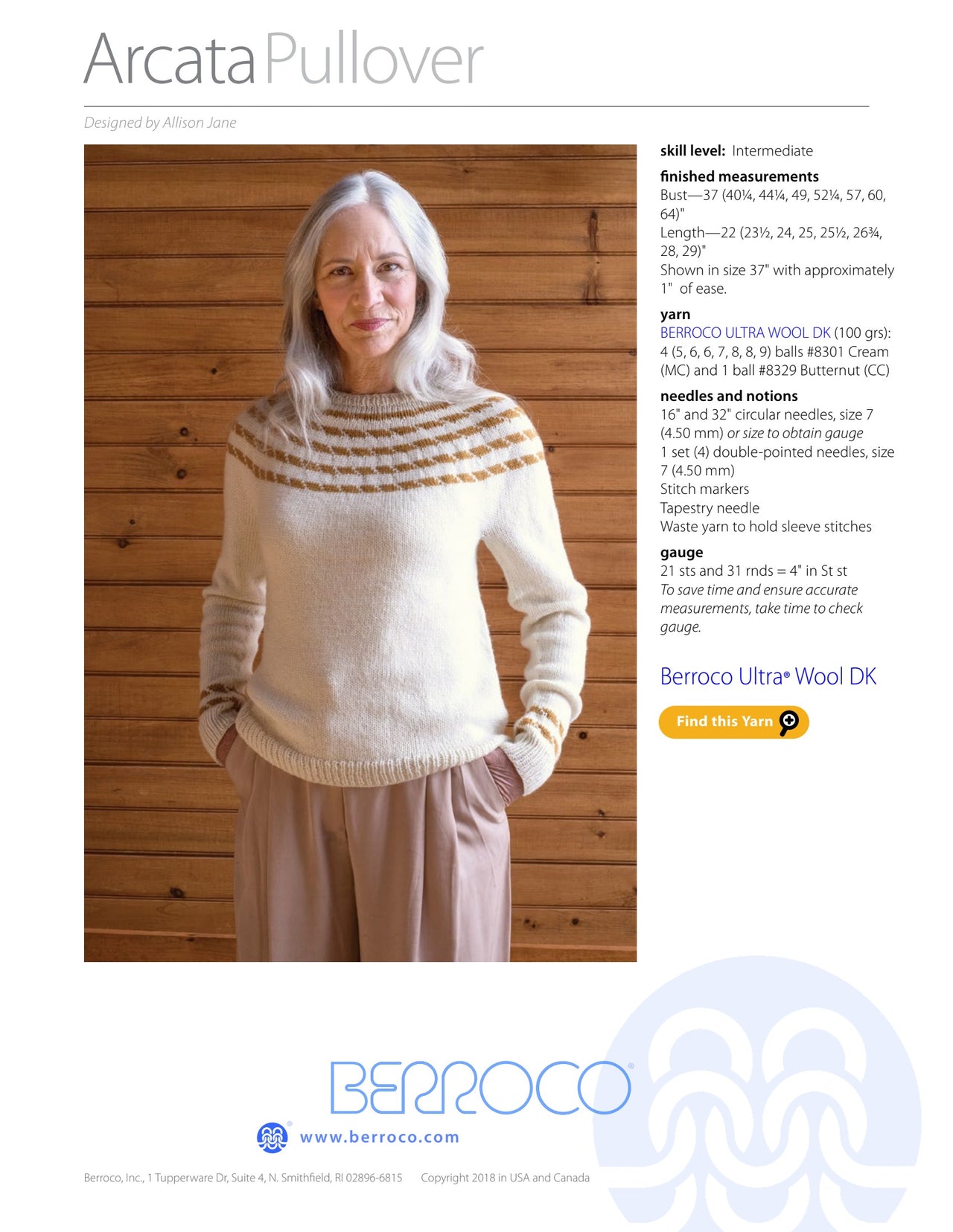 Berroco Arcata Jumper Knitting Pattern
