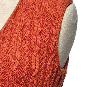 Cable and Openwork Vest - #179