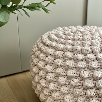 T-Shirt yarn Bobble Pouffe