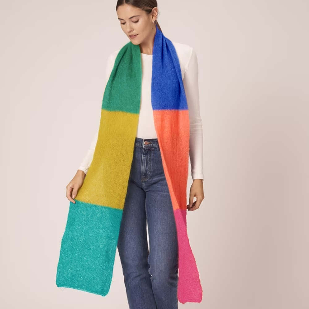 Beverley Scarf Rowan Kidsilk Haze Exclusive 6 Shade Colorpack Yarn - Mohair Lace