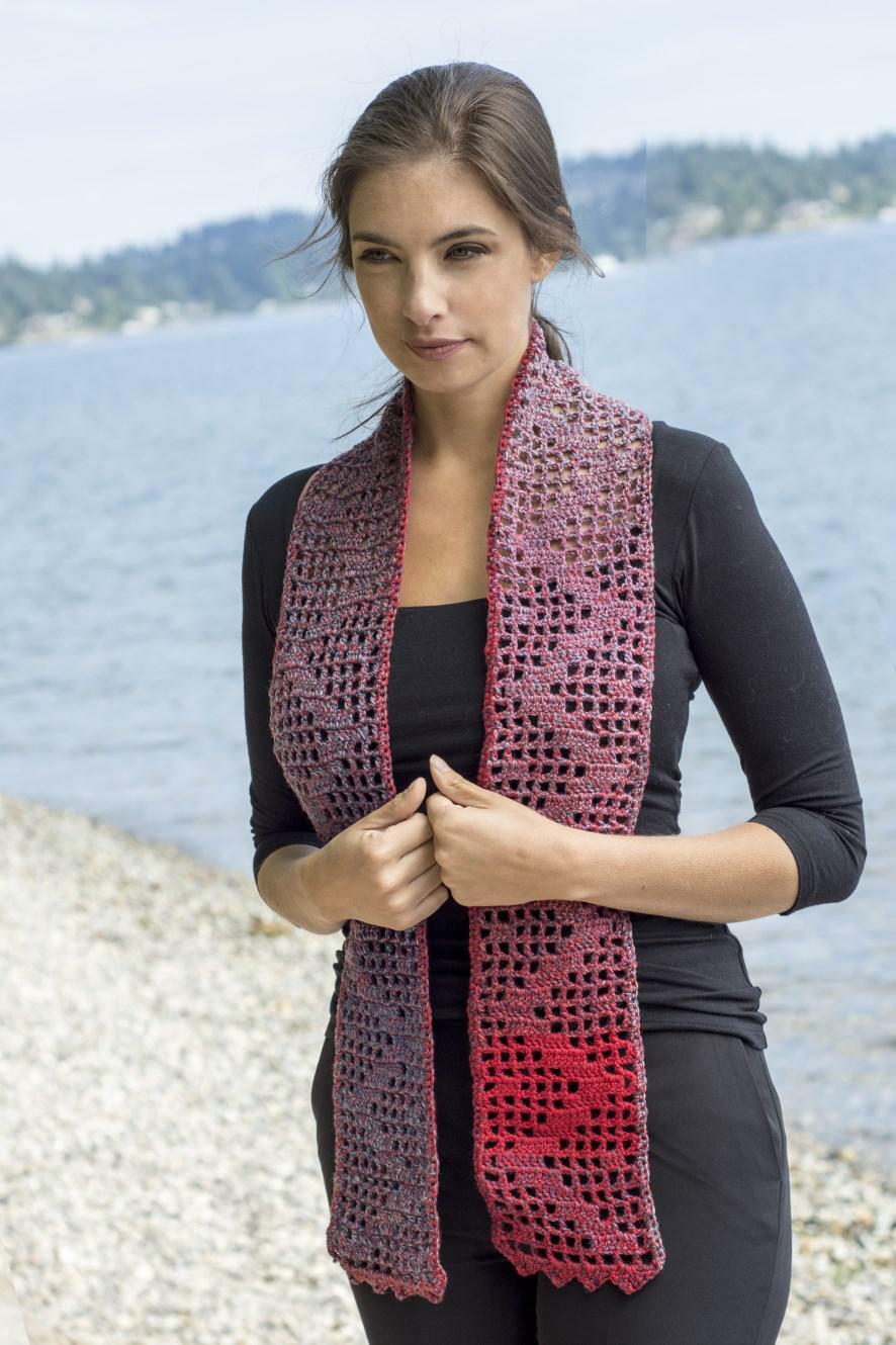 Cascade Yarns W Lightning Grid Scarf Crochet Pattern