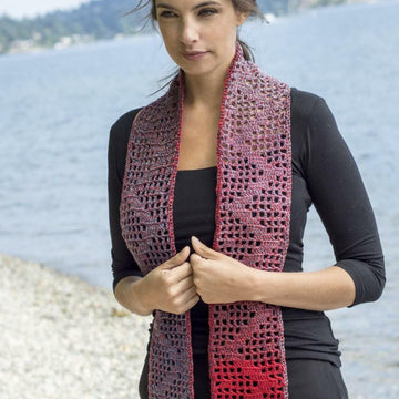 Cascade Yarns W Lightning Grid Scarf Crochet Pattern